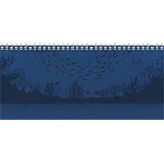Neumann Alpha Edition - Tisch-Querkalender Nature Line Ocean 2026 – Tischkalender quer 29,7×13,5 cm mit Wochenübersicht & Notizbereich, umweltfreundlicher Büroplaner mit Hardcover für Arbeit & Zuhause