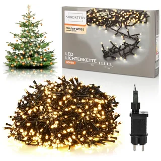 Nordstern LED Büschel Lichterkette Warmweiß 800 LEDs- Weihnachtsbaum Deko Beleuchtung für Innen & Außen mit Stecker 16 m - Cluster Tannenbaum Weihnachtsbeleuchtung