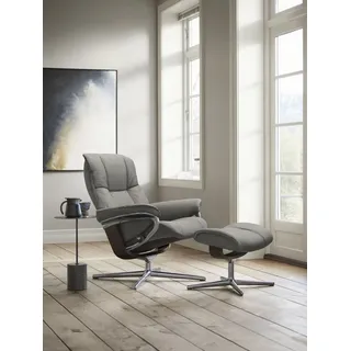 Stressless® Relaxsessel »Mayfair«, (Set, Relaxsessel mit Hocker), mit Hocker, mit Cross Base, Größe S, M & L, Holzakzent Wenge grau