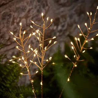 Lights4fun 60cm LED Solar Stableuchten Pampasgras Wegbeleuchtung Metall Kupfer Solarlampen für außen