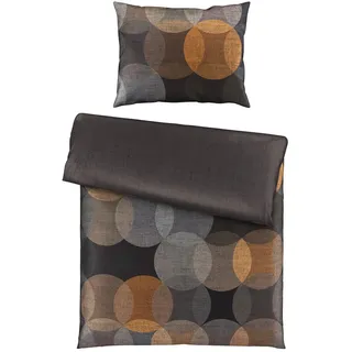 Novel Wendebettwäsche , Anthrazit , Textil , Kreise , 140x200 cm , pflegeleicht, schadstoffgeprüft , Heimtextilien, Bettwäsche & Leintücher, Bettwäsche, Wendebettwäsche