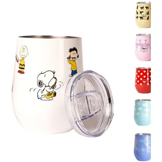 Thermobecher aus Edelstahl mit Thermodeckel – 300 ml – italienisches Design Cup Thermo Snoopy (doppelwandig) hält 6 Stunden warm und 12 Stunden kalt | Ideal für Kräutertee, Tee, Milch