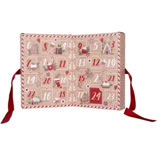 HOME DECO FACTORY, BO0159, Adventskalender-Duftkerzen 24 Tage Weihnachten Ingwer, elegant und festlich, fesselnder Duft, lange Haltbarkeit, Heimdekoration, 214 x 305 x 12 cm, Rotbraun