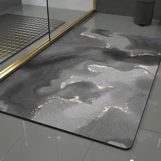 Duschmatte - Diatomeen-Stein Duschmatte - Zart und bequem, sehr saugfähig und rutschsicher (60*90cm)