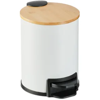 Relaxdays Bad-Mülleimer , Metall, Holz, Kunststoff , 17x22.5x23 cm , Haushalt & Kleinelektro, Reinigung, Mülleimer & Abfallsammler