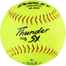 Dudley ASA Thunder hycon Slow Pitch Synthetik Ball – Gelb – Größe 12–12 Stück