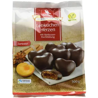 lebkuchen Weiss Lebkuchen-Herzen Zartbitter