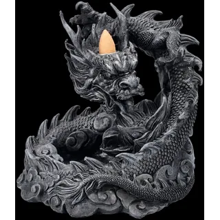 Rückfluss-Räucherhalter - Asiatischer Drache Heilong - Räuchermännchen 17cm