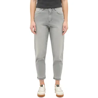 Mom-Jeans MUSTANG "Damen Style Charlotte Tapered", Damen, Gr. 32, Länge 32, 201 grau, Denim/Jeans, 99% Baumwolle, 1% Elasthan, unifarben, bequem, Jeans Mom-Jeans