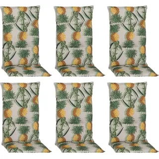 Beo Sitzauflage Hochlehner Treffelstein 6er-Set Ananas- Motiv