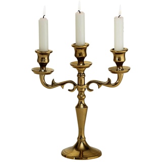 Boltze Kerzenständer Varas (Gold, 3-flammig, Höhe 26 cm, Kerzenhalter aus Metall, Dekoration Esstisch/Kommode, edles Design) 1019023