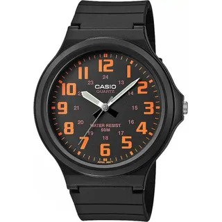 Casio MW-240-4BVEF Herren-Armbanduhr, Kunststoff-Gehäuse - Schwarz, Orange