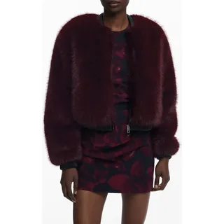 Modische Damenjacke in Rot mit Kontrastdetails und Reißverschluss