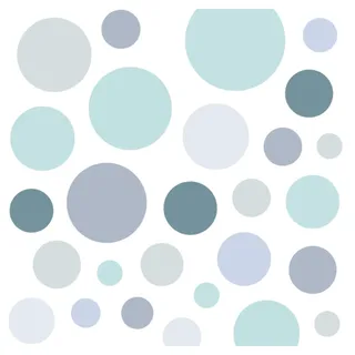 Little Deco Wandsticker 86 Punkte Kinderzimmer Junge Kreise | Mint grau blau | viele Farben Wandtattoo Klebepunkte Wandaufkleber Dots bunt DL390