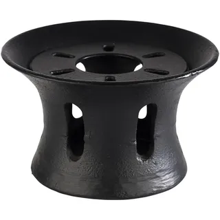 APS 10994 Stövchen Asia, Teewärmer, Kaffeewärmer, Abnehmbarer Deckel, Ø 13 cm, Höhe 7,5 cm, Gusseisen, schwarz