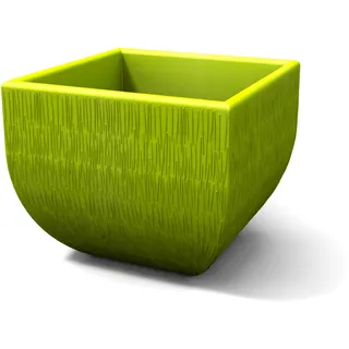 Kloris Moderne quadratische Vase Mittelmeer, rustikal, 50 x 50 cm, Höhe 42 cm, Farbe Grün, hergestellt in Italien