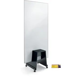 SIGEL MUB04 Meet up Set aus 1x mobiles Whiteboard 90x180cm, magnetisch, beidseitig beschreibbar, silberner Rahmen, 1x Aufsteller und 4 Board-Marker