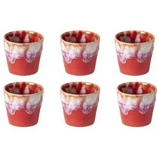Costa Nova Grespresso handgefertigte Espressotassen – 6er-Set – Rot – Portugiesisches Steingut – 90 ml – Höhe 6 cm - Rot