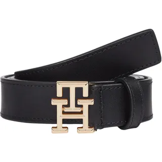 Tommy Hilfiger Damen Gürtel Logo 2,5 cm Ledergürtel, Schwarz (Black), 85 cm