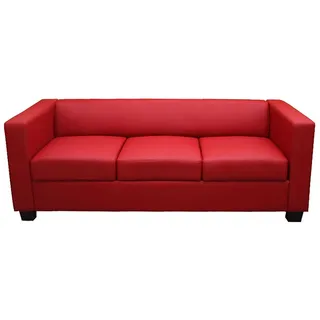 MCW 3er Sofa Lille Leder 3-Sitzer Rot