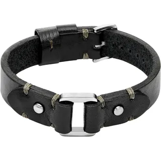 Fossil Armband »Schmuck Geschenk Edelstahl Leder Armschmuck MACHINE«