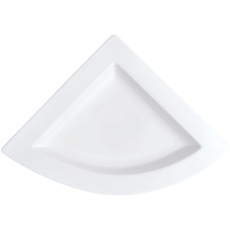 Bild NewWave Dreieckiger Speiseteller, 22 x 22 cm, Premium Porzellan, Weiß