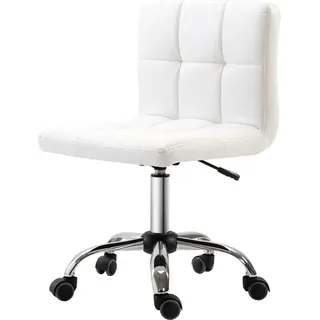 Fortuna Lai Bürostuhl, Ergonomischer Schreibtischstuhl ohne Armlehne, Höhenverstellbarer Drehstuhl, Computerstuhl für Büro, Arbeitszimmer, Kunstleder, Weiß - Weiß