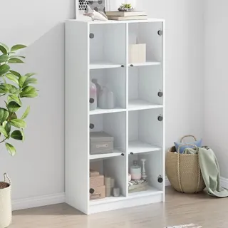 vidaXL Highboard mit Türen Weiß 68x37x142 cm Holzwerkstoff - Weiß
