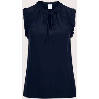 MADELEINE Kurzarmshirt »Blusentop Ärmelloses Top aus reiner Seide«, blau