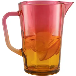 Trend For Home Wasserkaraffe Glas 1 Liter mit Handlichem Griff Bunt Wasserkrug 19 cm Glaskanne Orange Rosa Glaskrug Wasserkanne Glaskaraffe Glas Carafe Pitcher Glaskanne 1l, Gigi Magical Sunrise