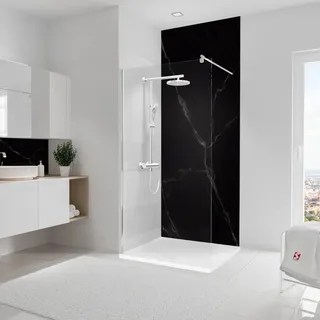 Schulte Duschrückwand DecoDesign Softtouch Stein Marmor-Schwarz 255 cm x 100 cm