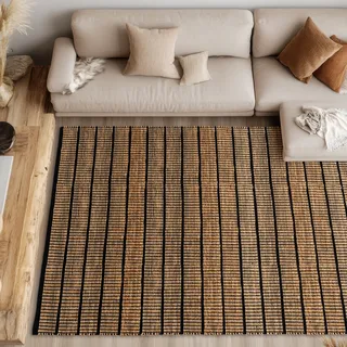 Schöner Wohnen Nalaya Juteteppich 60 x 110 cm Schwarz