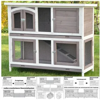 nanook shop Kleintierkäfig Balu 120 x 50 x 104 cm Taupe/Weiß
