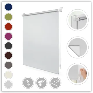 Seitenzugrollo LICHTBLICK ORIGINAL "Klemmfix Hitzeschutz" Gr. 1, weiß (weiß, weiß), B:45cm H:150cm, Polyester, Rollos, Seitenzugrollo, mit Thermobeschichtung, Topseller