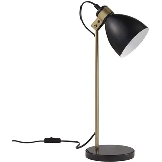 Versanora - Quincy Tischlampe mit schwarzem Marmorsockel - schwarz/antik messing