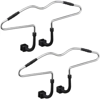 Relaxdays Auto Kleiderbügel für Kopfstütze, Jackenhalter im 2er Set, rutschfest, Stahl, PKW Reisebügel, Silber/schwarz