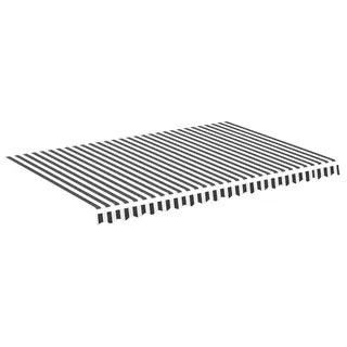 vidaXL Ersatzstoff für Markise Anthrazit und Weiß 430x295 cm Polyester - Grau