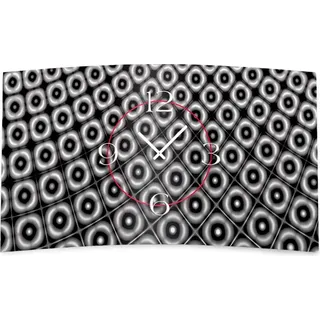 Retro Muster grau Designer Wanduhr modernes Wanduhren Design leise kein ticken DIXTIME 3D-0281 - Weiß