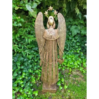 Dekoengel Adriel mit Schleife, Gold-Rost - Gold