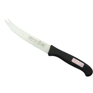 GÜDE Solingen - Tomatenmesser mit Zinken gestanzt, 10 cm, OMIKRON, PPN, Pom Schwarz