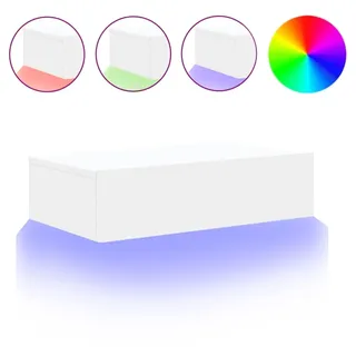 vidaXL TV-Schrank mit LED-Leuchten 60x35x15,5 cm Weiß Holz