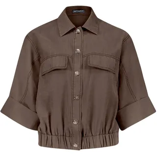 Jackenblazer BETTY BARCLAY "Blouson mit 3/4 Arm", Damen, Gr. 38, braun (muskat), Obermaterial: 91% Lyocell CLY. 9% Polyester PES., Blazer Jackenblazer