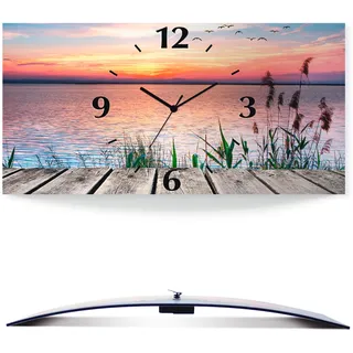 Artland Wanduhr »Der See in den Farben der Wolken« wahlweise mit Quarz- oder Funkuhrwerk, lautlos ohne Tickgeräusche, blau