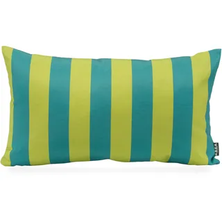 Dekokissen H.O.C.K., grün petrol, gestreift, B:30cm H:10cm L:50cm, Bezug: 100% Polyacryl, Dekokissen_Sitzkissen_Kissenhüllen, Dekokissen