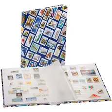 Bild von Briefmarken Einsteckbuch Hobby 16 weiße Seiten, Einband mit Breifmarkenmotiven, DIN A 4