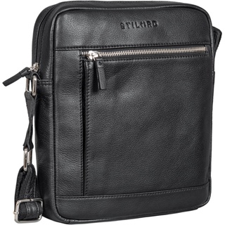 STILORD 'Alwin' Umhängetasche Herren Leder Schultertasche Männer Tablettasche 10 Zoll Vintage Crossbody Bag Retro Tasche Leder, Farbe:schwarz