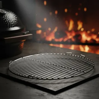 55cm Ø Gusseiserner Grillrost Grillgitter Schwarz rund Gussrost BBQ Grillaufsatz - Schwarz