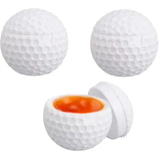 lasuroa 3st 1,7oz Schnapsbecher Golfball mit Deckel, Kunststoff Golfball Förmiges Schnapsglas Kleiner Saft Trinkbecher Party Dekoration für Männer Golfer Geburtstags- und Festivalgeschenke (Weiß)