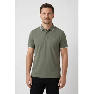 Poloshirt BOSS ORANGE "Passertip", Herren, Gr. M, open grau076, Piqué, Obermaterial: 95% Baumwolle, 5% Elasthan, unifarben, slim fit hüftbedeckend, V-Ausschnitt, eingesetzt Bündchen, Shirts Poloshirt, mit BOSS Logo-Badge, Topseller