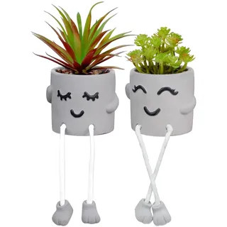 Uguisu Langbein-Pflanzgefäß, niedliches Bein hängender Smiley Pflanzgefäß, Sukkulenten-Übertopf, lustiger Pflanzgefäß, Indoor-Pflanzgefäß, Beton-Pflanzgefäß, Pflanzgefäß, Geschenk, dekorativer